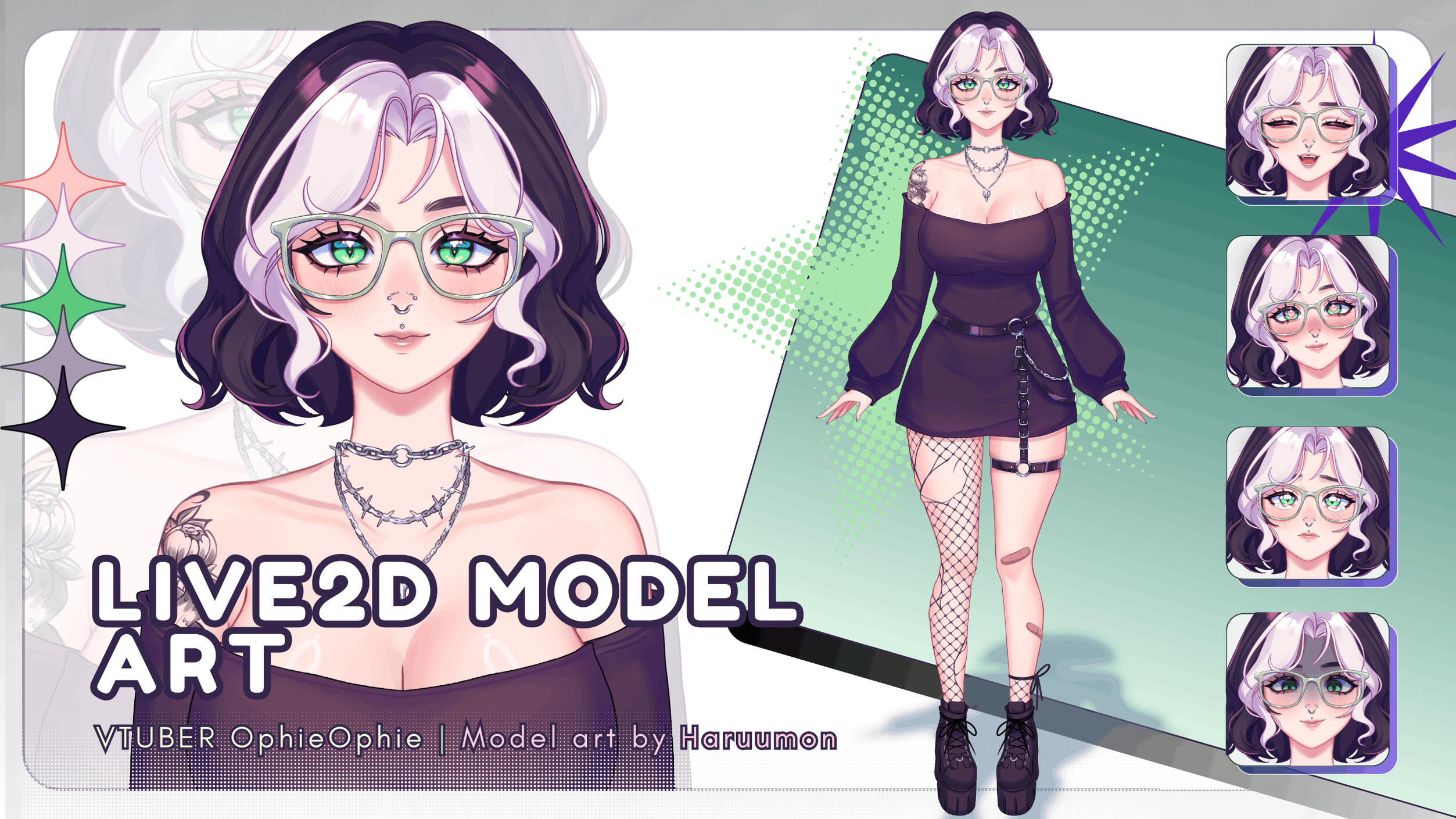 2D Vtuber model art by Haruumon