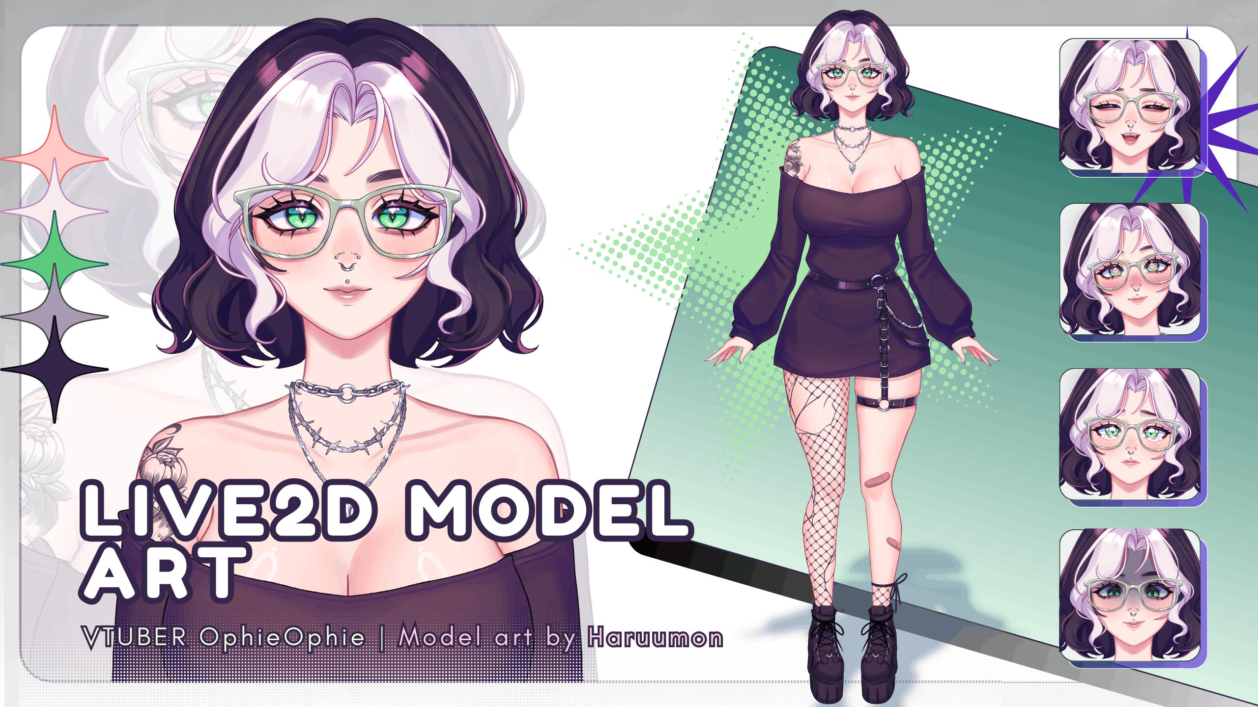2D Vtuber model art by Haruumon